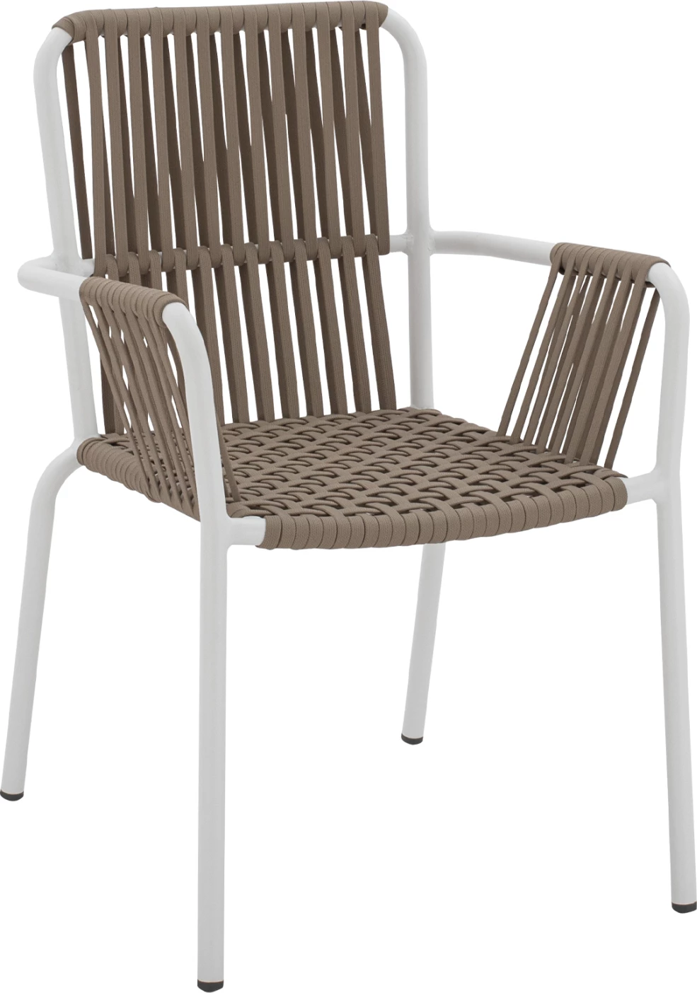 Karrige alumini e bardhë me litar të gjerë kapuçino FH5784.01 56x58x85 cm