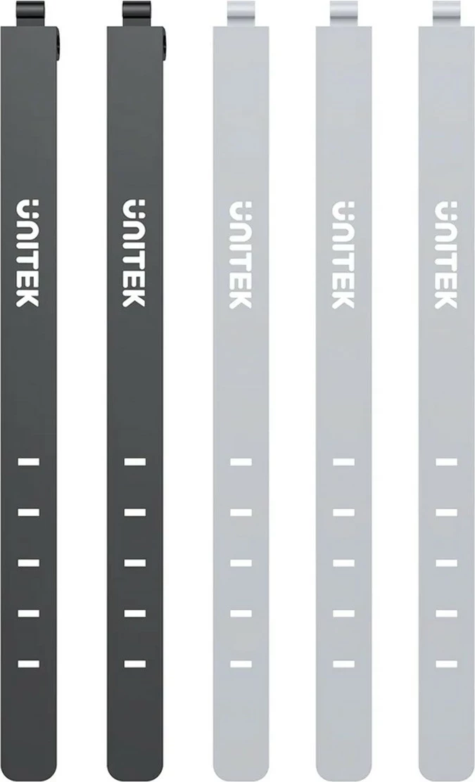 Set rripa silikoni për kabllo Unitek, 5 copë, të zi/gri