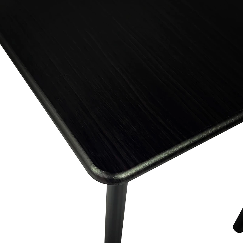 Tavolinë me karrige Roza II, set 5 copë, MDF, këmbë metalike të zeza, 110x60x74cm