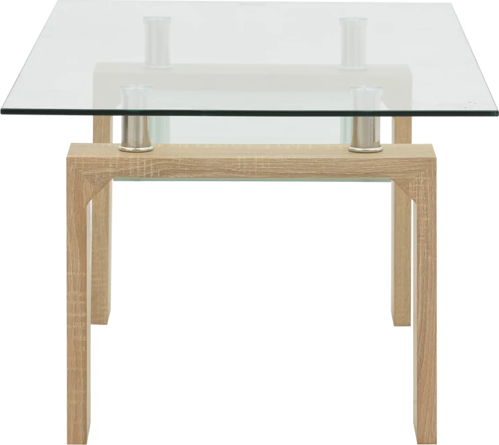 Tavolinë kafeje Vrocho dru-xham natyral 110x60x45cm