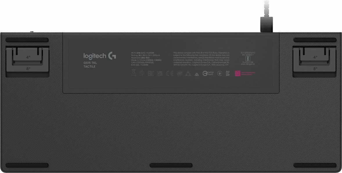 Tastierë gaming Logitech G515 TKL GL Tactile (920-012872), mekanike low-profile, USB me kabllo 1.8 m, RGB, US INTL, e zezë