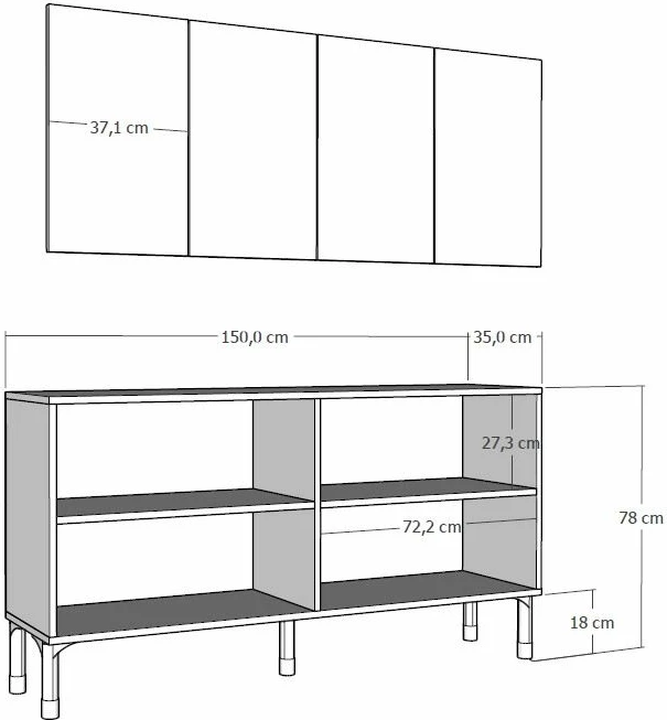 Konsol Skye Decor, antracit, argjend
