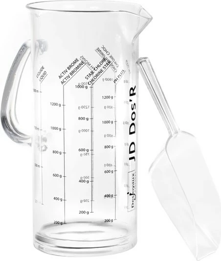 Enë matëse për kimikate pishine Desjoyaux JD, 1 L, me lugë dozimi, transparente