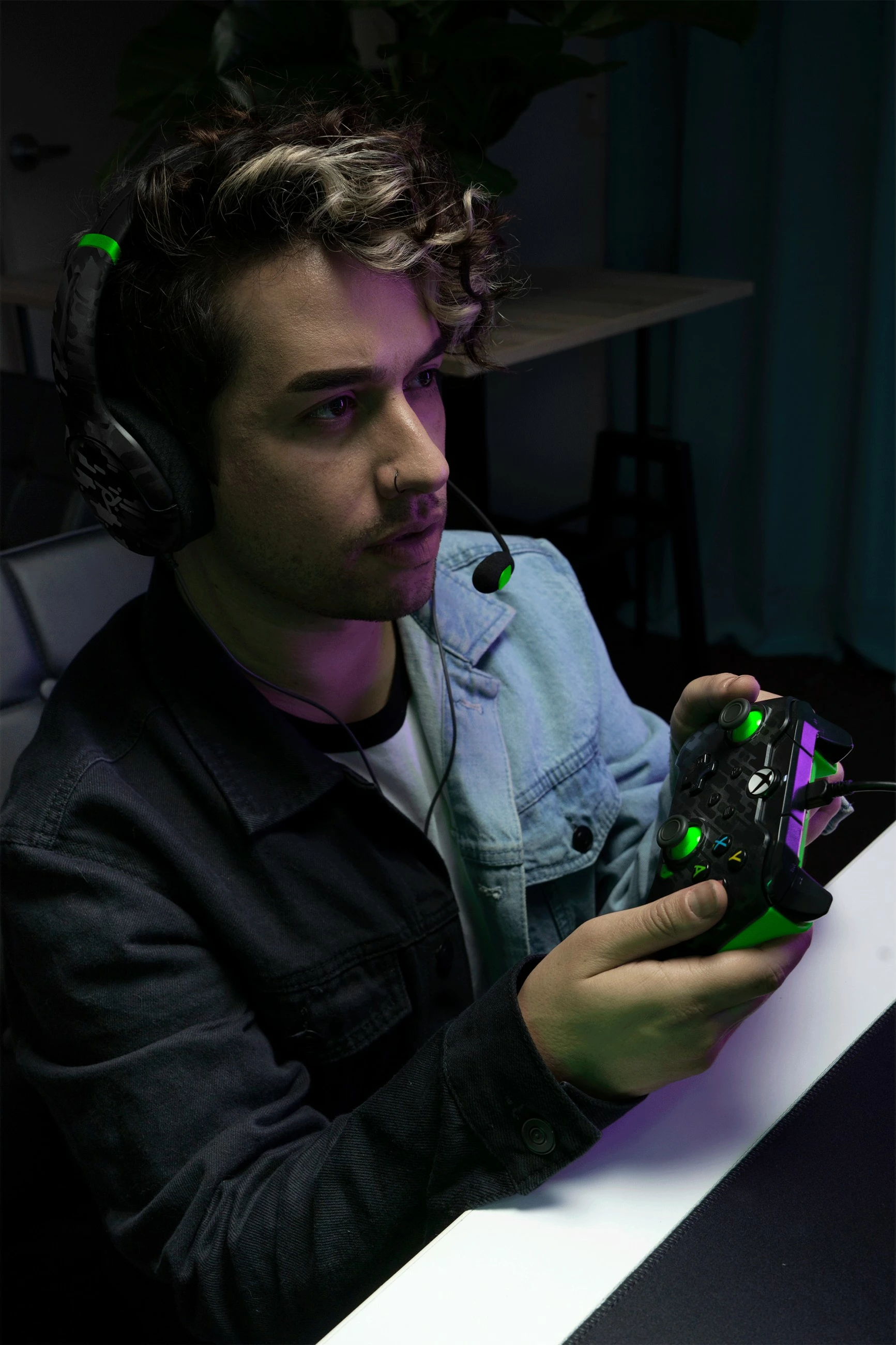 Gamepad PDP Neon Carbon, Xbox, Windows 10/11, Wired, USB, Karbon, Gjelbër