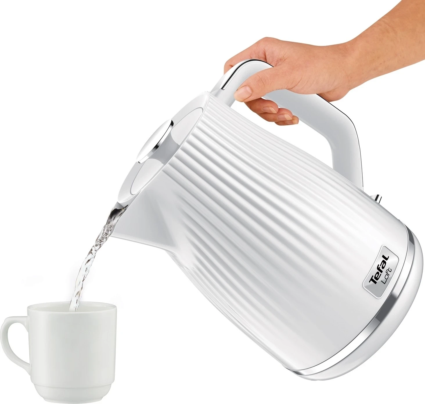 Çajnik elektrik Tefal KO250130 Loft, 1.7L, 2400W, i bardhë