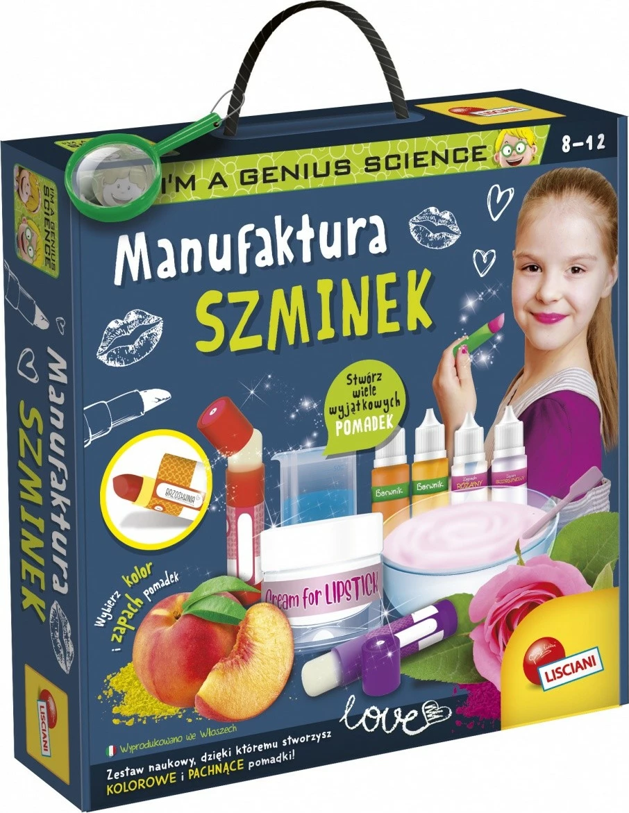 Set edukativ Lisciani Laboratory of Im a Genius - Lipstick Factory, për vajza, 8+ vjeç