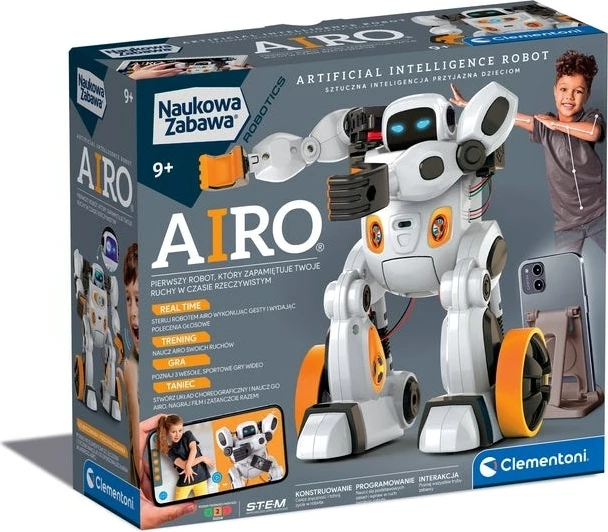 Robot edukativ Clementoni Airo, STEM, për fëmijë 9+ vjeç, bardhë/portokalli