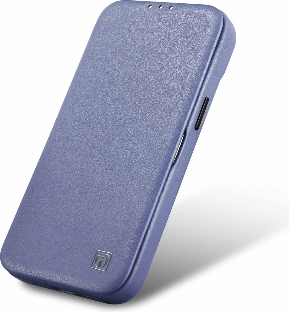 Mbështjellës lëkure iCarer CE Premium Folio për iPhone 14 Plus, MagSafe, Vjollcë e lehtë