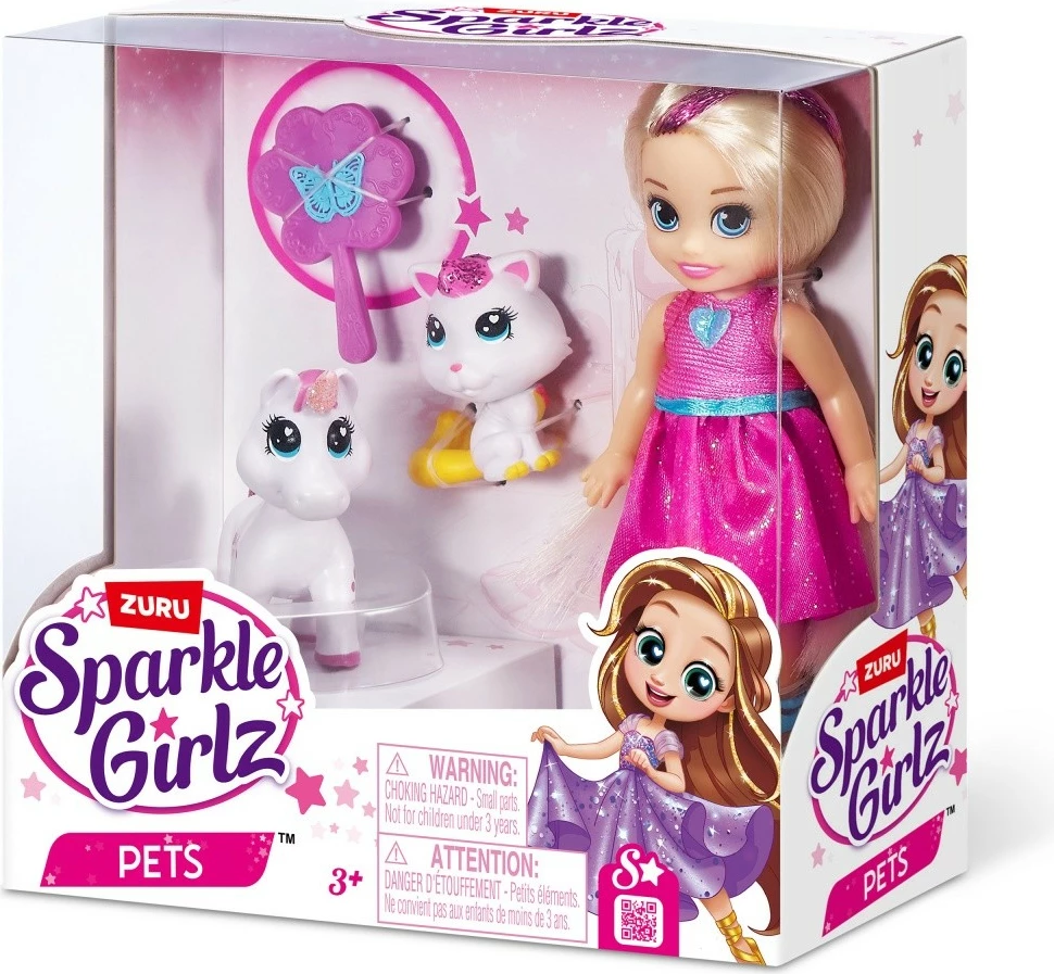 Kukull princeshë ZURU Sparkle Girlz 100522 me kafshë lodër, 12 cm