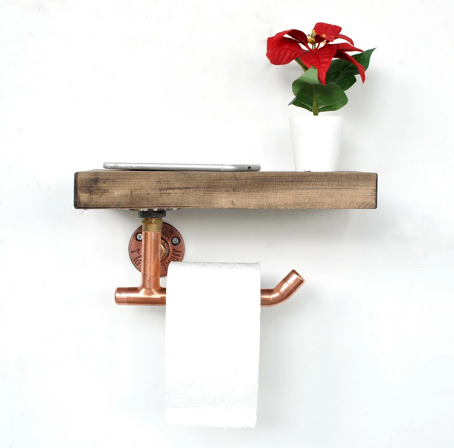 Raft muri me tuba, ngjyrë rozë gold dhe arre, Hanah Home Cop016