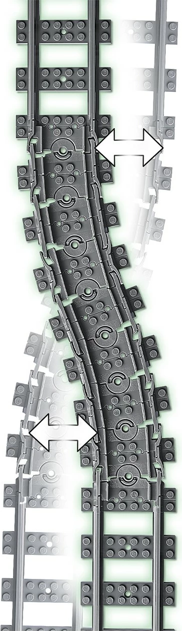 Set lodrash LEGO City Tracks 60205, 20 pjesë, ngjyrë gri