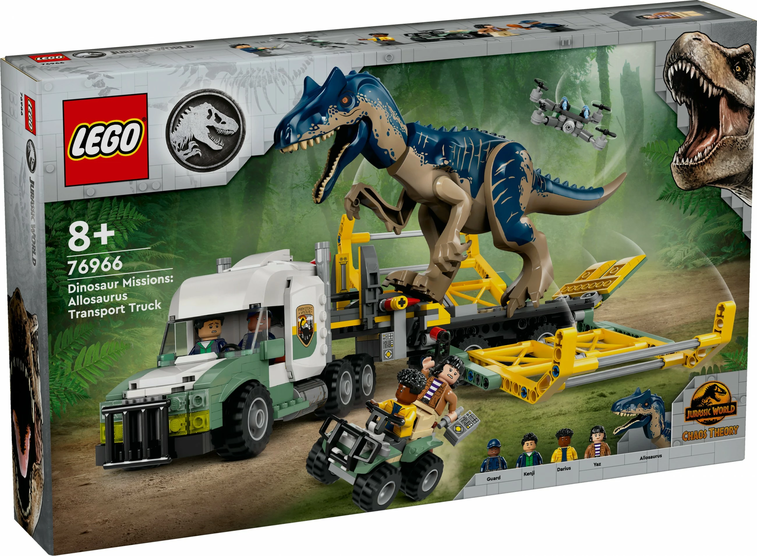 Set ndërtimi LEGO Jurassic World 76966, Allosaurus Transporter, 588 pjesë, multikolor