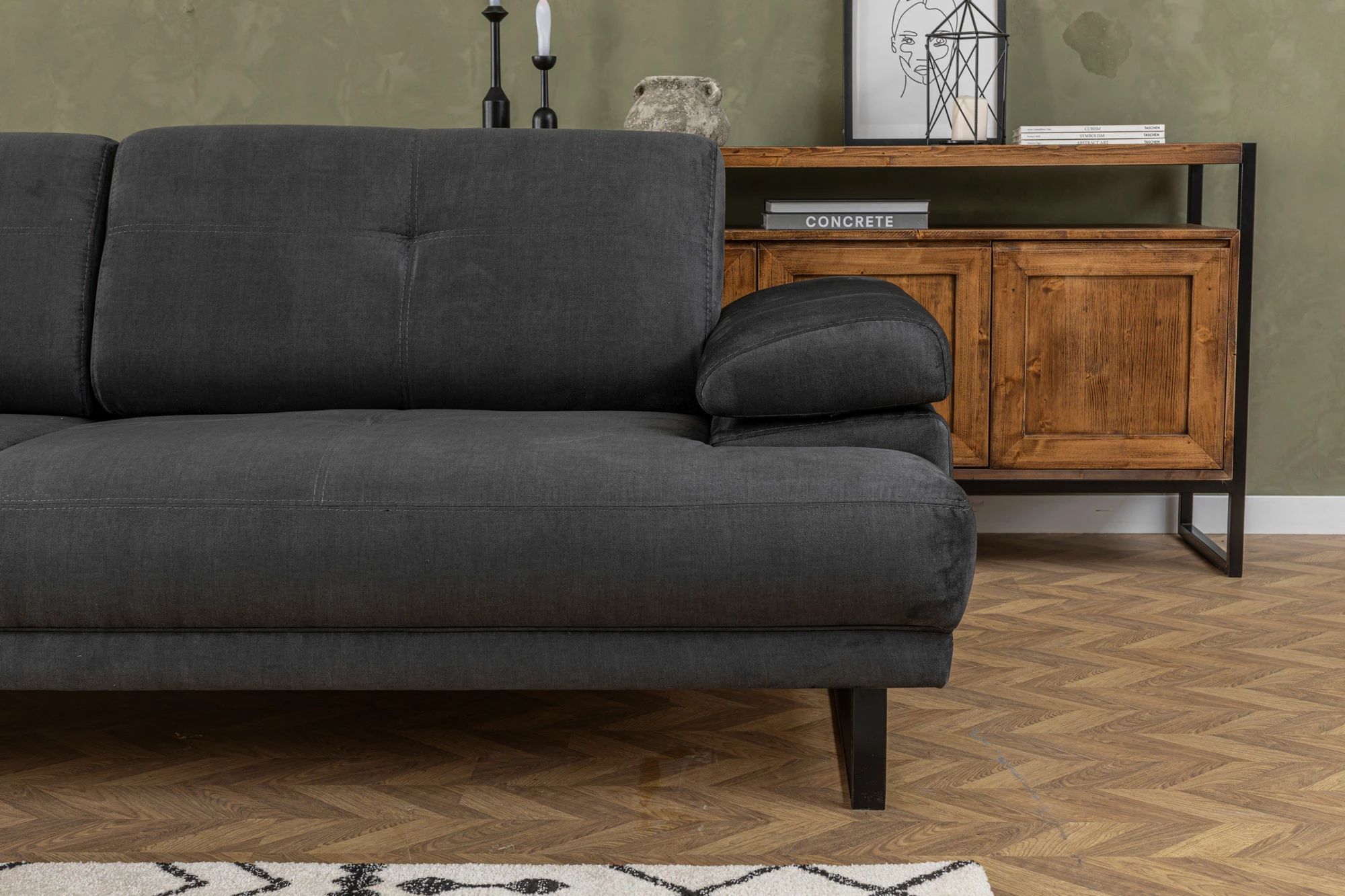 Divan-krevat 3 vendësh, Atelier del Sofa, Mustang, antracit