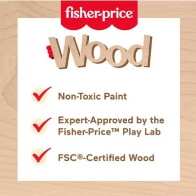 Shportë pikniku prej druri Fisher Price HXT81, shumëngjyrëshe, set lodrash për fëmijë