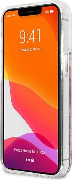 Mbështjellës Guess GUHCP13XLG4GPI për iPhone 13 Pro Max 6.7", hardcase, 4G Big Liquid Glitter, rozë
