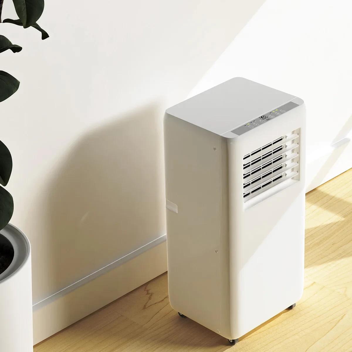 Kondicioner portativ Elit E-24 2.6kW 9000BTU 3‑në‑1 ftohje/ventilim/zh‑lagështim klasa A R290 15–20m² e bardhë