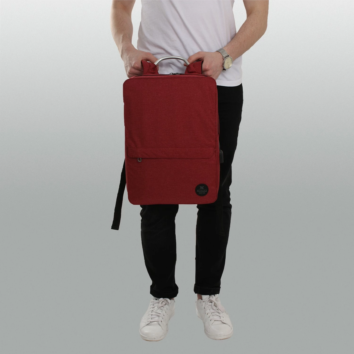 Çantë laptopi Zoozie Bags, ngjyrë e kuqe e errët, 3178