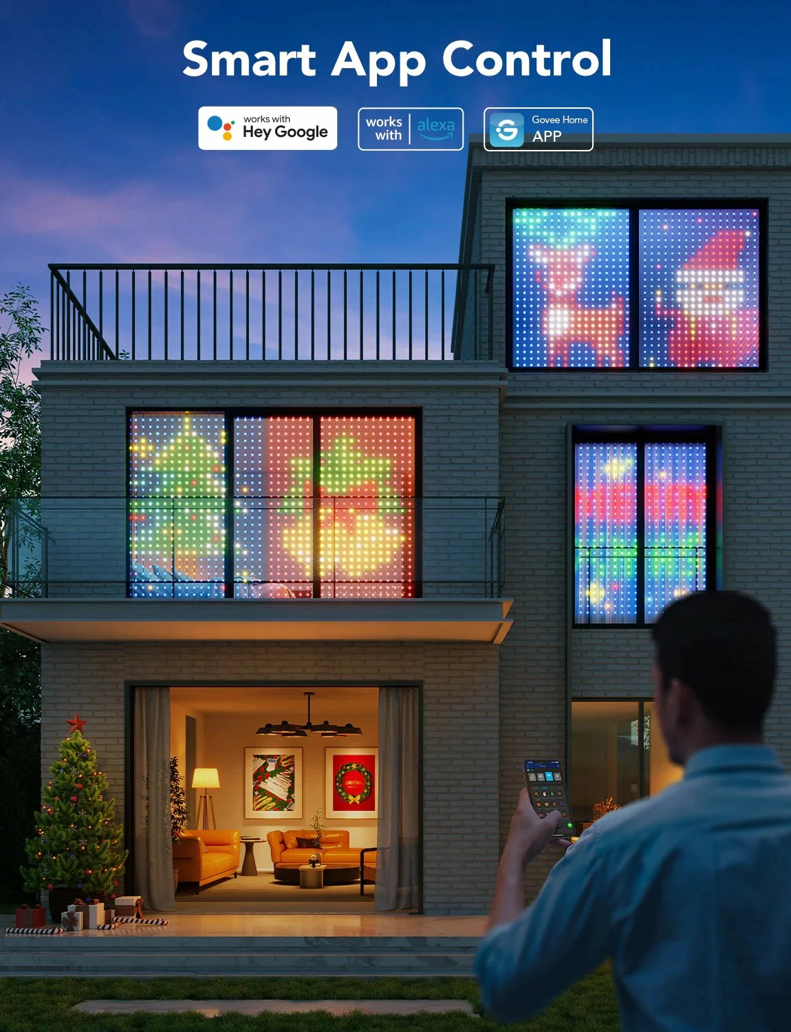 Drita perde LED Govee Curtain Lights 2m x 1.5m, RGB, kontroll me aplikacion