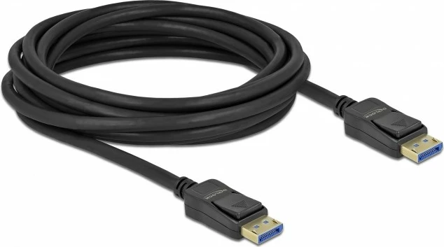 Kabëll DisplayPort DeLOCK 10K 60 Hz 54 Gbps 1 m, i zi