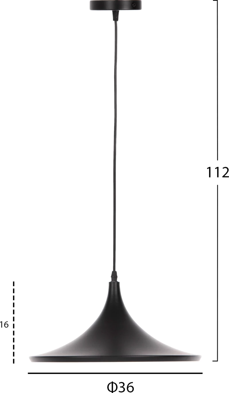 Llambë varëse tavani FH4133, 036x112H cm, e zezë