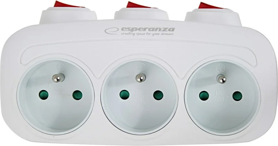 Shpërndarës elektrik Esperanza ELK307W, 3 dalje, me çelësa, Bardhë