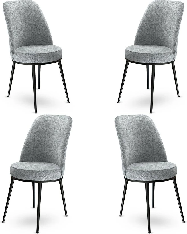 Set karrigesh (4 copë) Hanah Home, Dexa, gri, e zezë