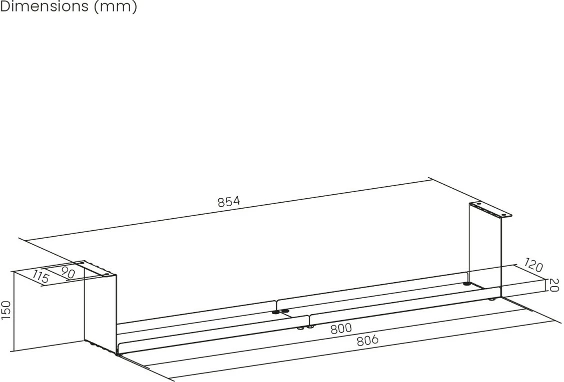 Organizues kabllosh Maclean MC-107 B, kompakt, nën tavolinë, i zi