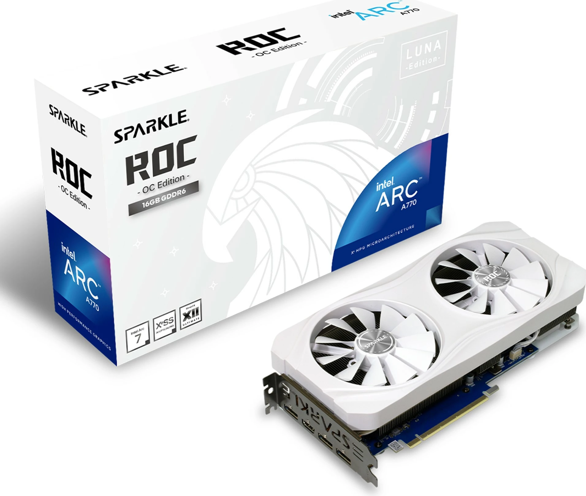 Kartelë grafike Sparkle A770 16GB Intel Luna OC GDDR6 e bardhë