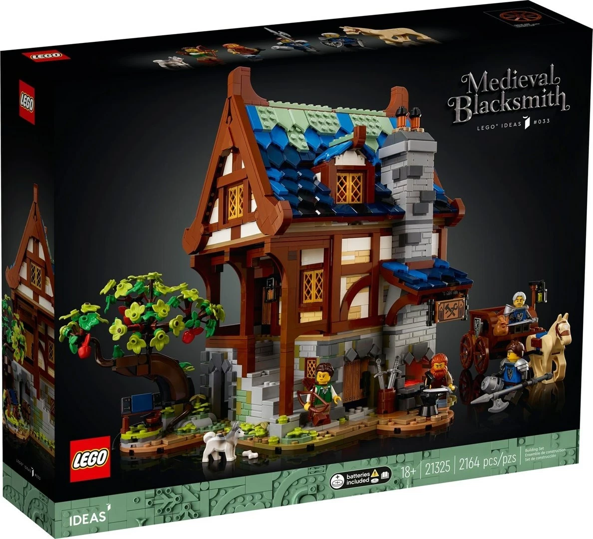 Set LEGO IDEAS 21325 Medieval Blacksmith, 4 minifigura