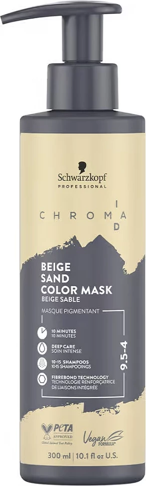 Maskë për ngjyrosje flokësh për femra Schwarzkopf Professional Chroma ID Color Mask 9.5-4 Beige Sand 300ml