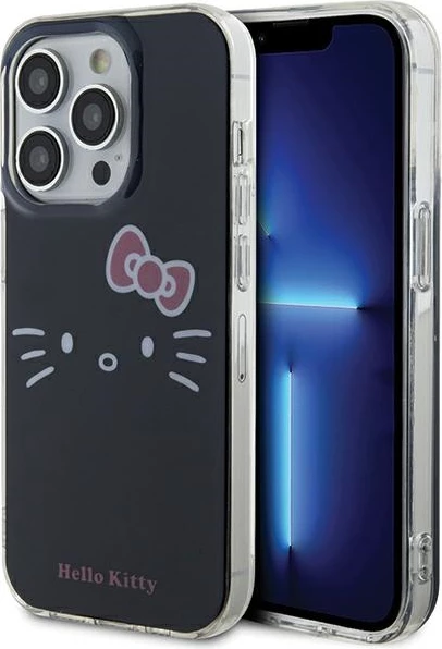 Mbështjellës Hello Kitty IML Kitty Face për iPhone 13 Pro Max, i zi