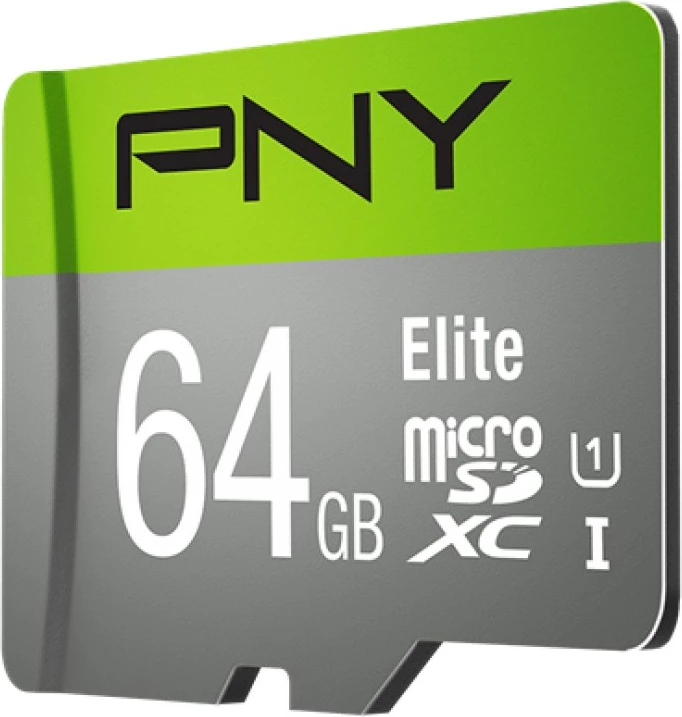 Kartelë memorie PNY Elite 64 GB MicroSDXC, Klasë 10, e gjelbër