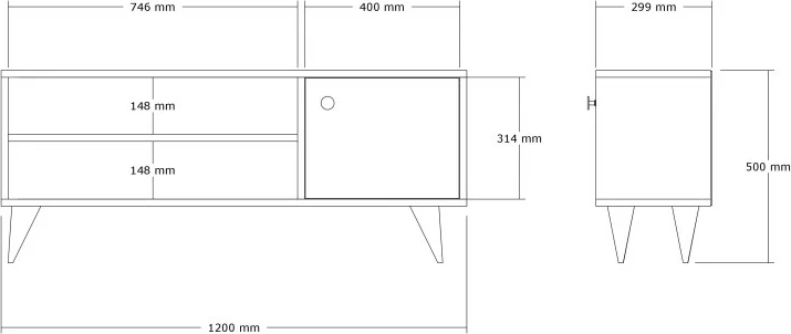 Komodë TV Hanah Home, Jena, ngjyrë lisi