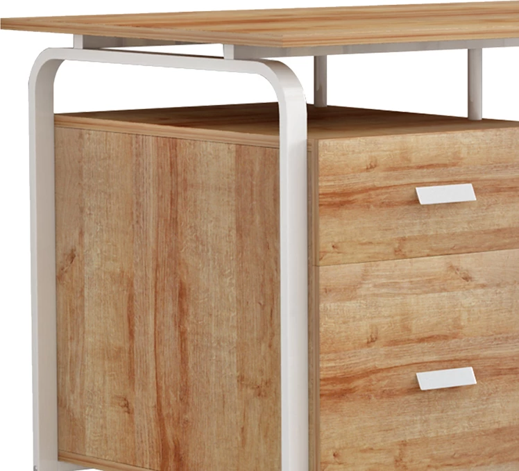 Tavolinë zyre me sirtarë Clarity melaminë natyrale-bardhë 120x75x75cm