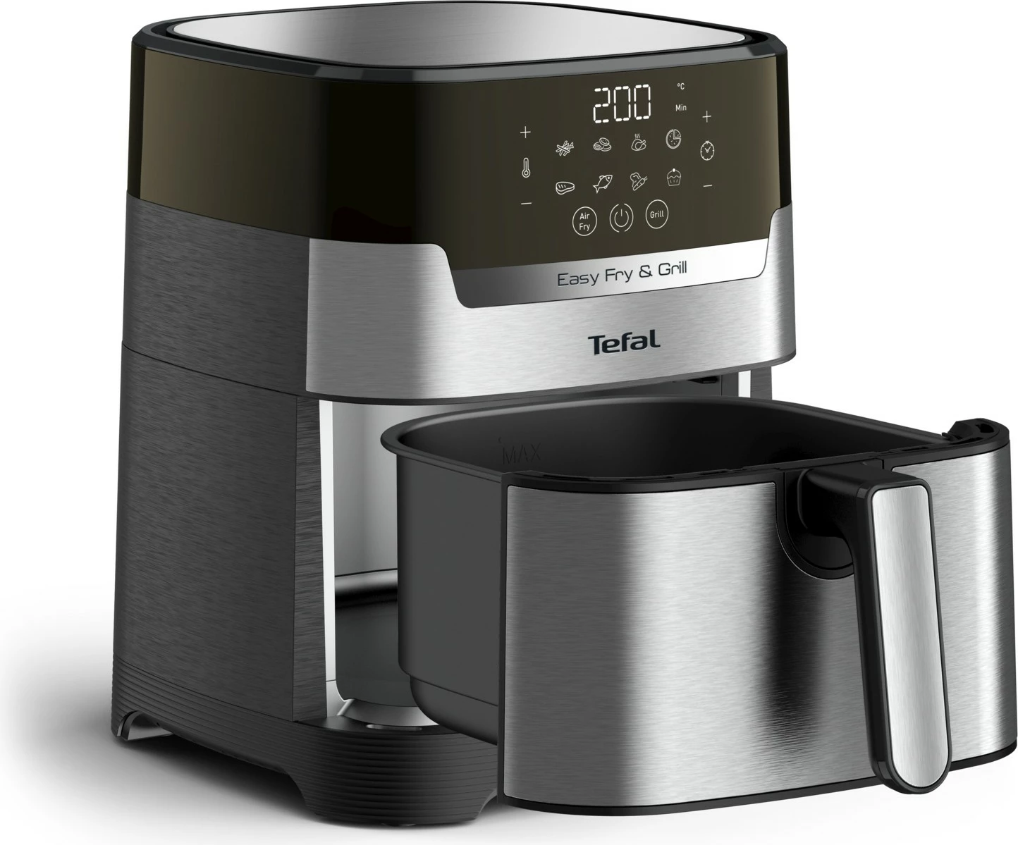 Fritezë me ajër të nxehtë Tefal Easy Fry & Grill EY505D, 4.2 L, çelik inox