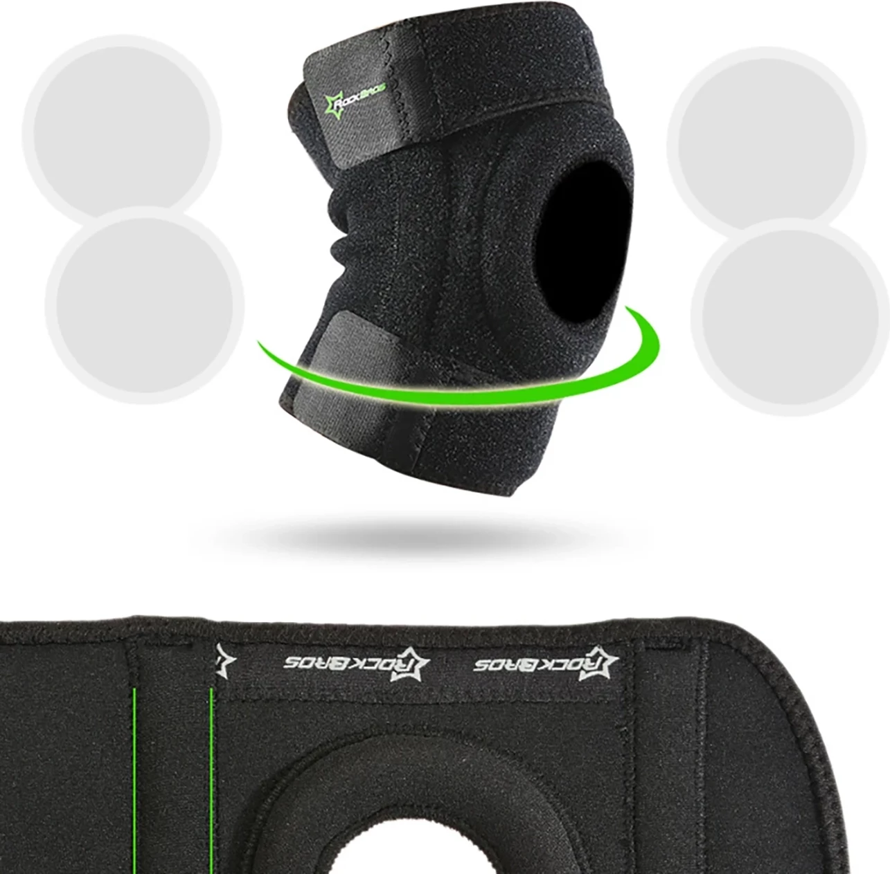 Mbrojtës gjuri sportiv Rockbros LF1106L, L, i zi