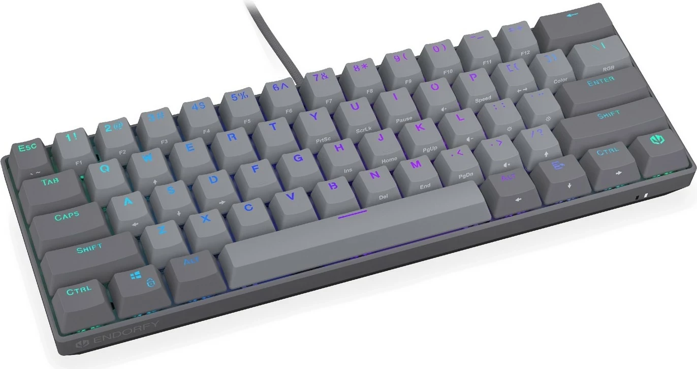 Tastierë mekanike Endorfy Thock V2 Compact, 60%, RGB, gri