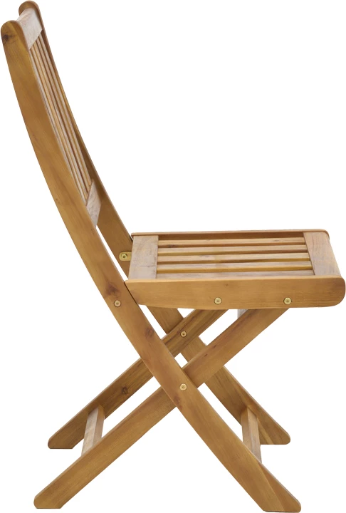 Tavolinë me karrige për terasë, set prej 3 copash, dru akacie, Elijie-Carpuva, D70x74cm