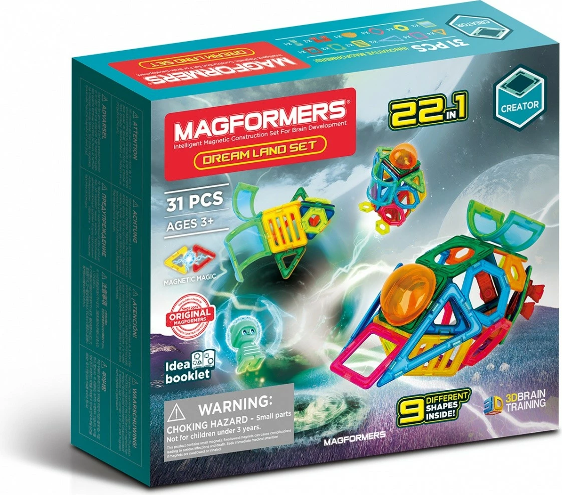 Set lodrash magnetike Magformers Drea Land, 31 pjesë, shumëngjyrëshe