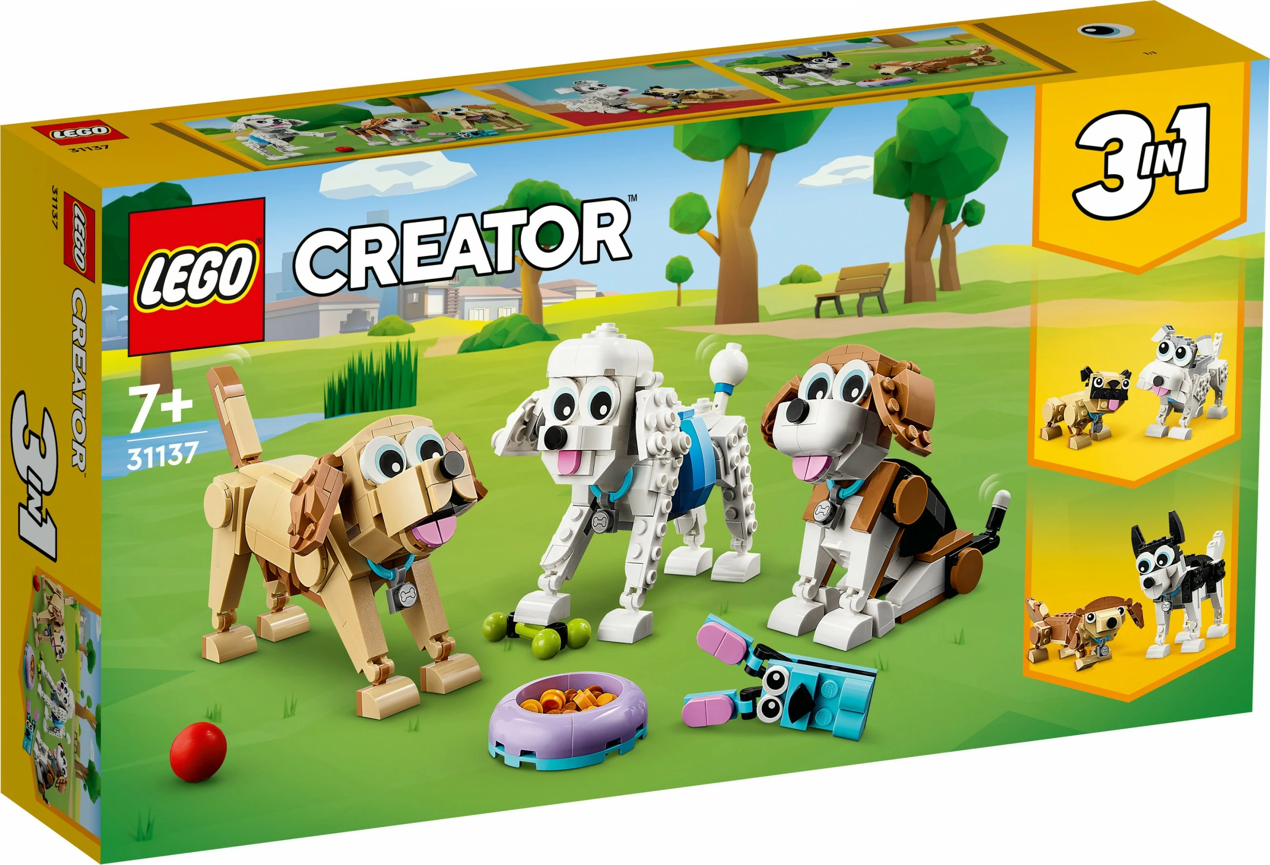 Set ndërtimi LEGO Creator 3-in-1 Adorable Dogs 475 pjesë, shumëngjyrësh