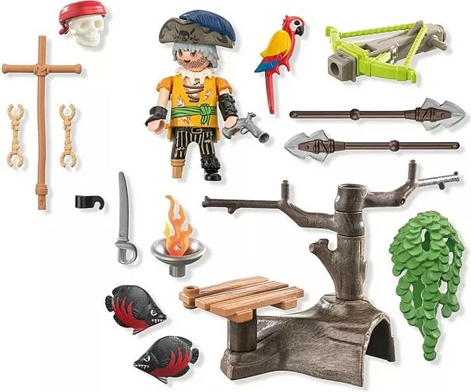 Set figurina Playmobil Pirates 71795 me balistë dhe aksesorë, plastikë