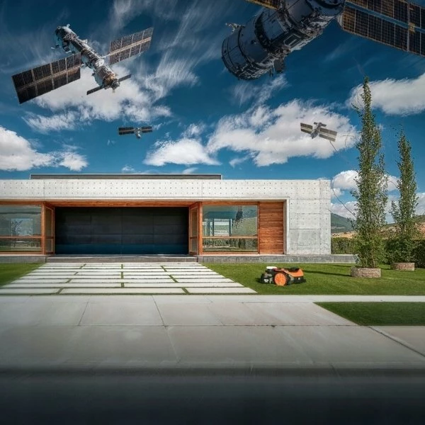 Robot kositës bari Worx Landroid Vision Cloud WR340E, 600 m², 4WD, kamerë stereo, RTK, bateri 20V 4.0Ah, zi/portokalli
