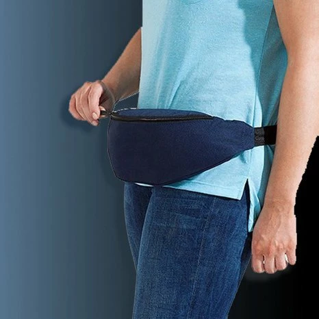 Çantë beli Hurtel për vrapim dhe aktivitete të jashtme, Canvas, e zezë