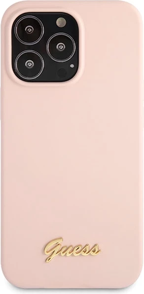 Mbështjellës Guess GUHCP13XLSLMGLP për iPhone 13 Pro Max 6.7", silikon, rozë e çelur