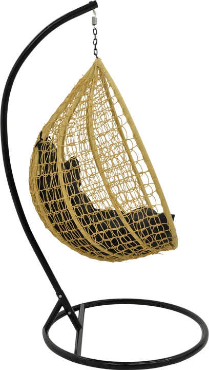 Karrige varëse Zafer, ngjyrë natyrale dhe metal i zi, 106x103x200cm