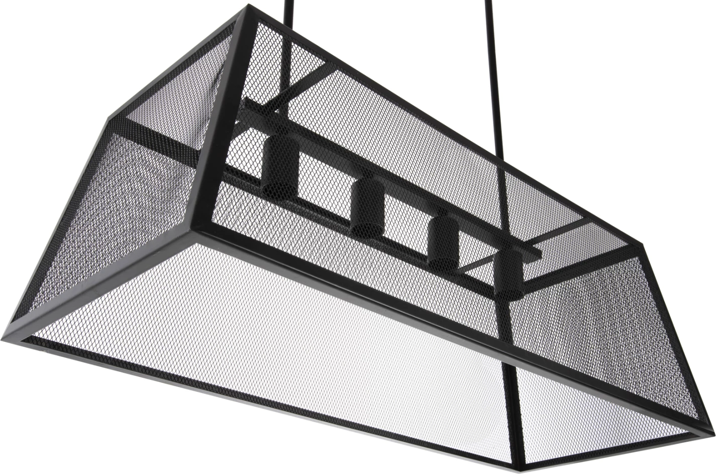 Llambë varëse tavani, metal i zi, 4-drita, FH4179, 78x30,5x26H cm