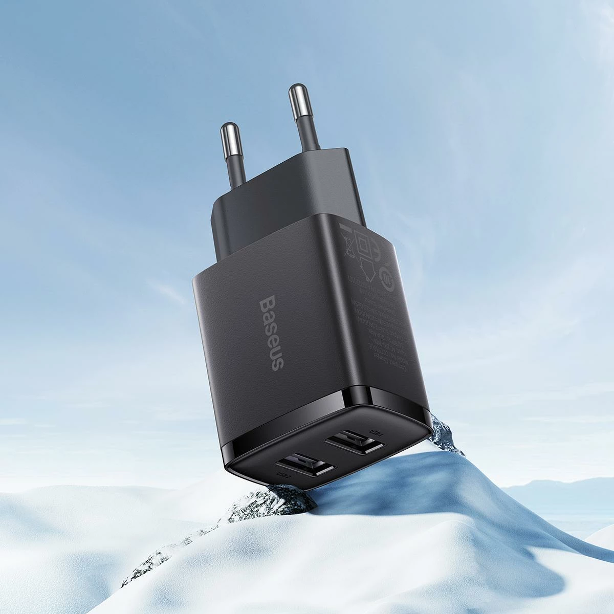 Karikues kompakt Baseus CCXJ010201 2x USB-A 10.5W 2.1A i zi