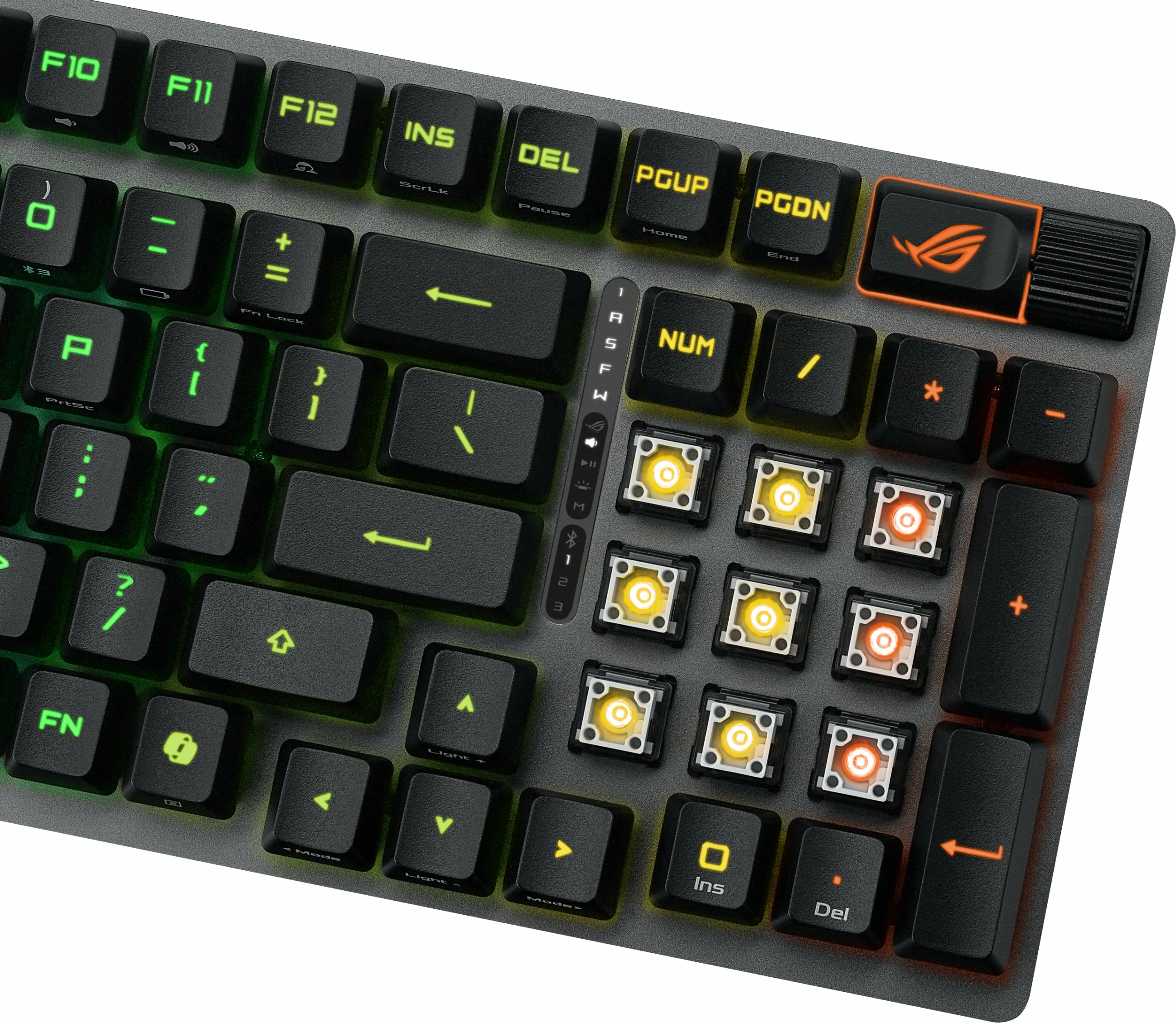 Tastierë gaming ASUS ROG Strix Scope II 96 RX Wireless, 96%, me drita RGB, lidhje USB/RF/Bluetooth, e zezë