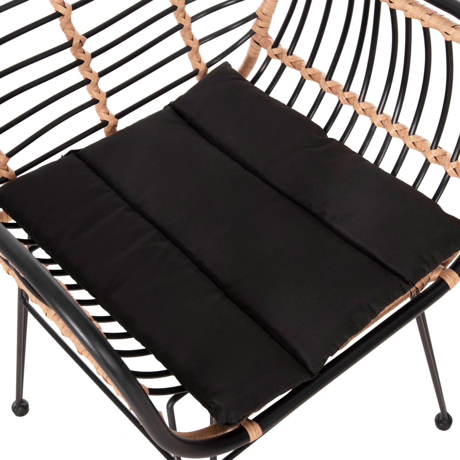 Karrige për jashtë ALLEGRA FH5663.11, kornizë metalike-P.E.RATTAN, ngjyrë bezhë dhe e zezë, 58x59x81H cm