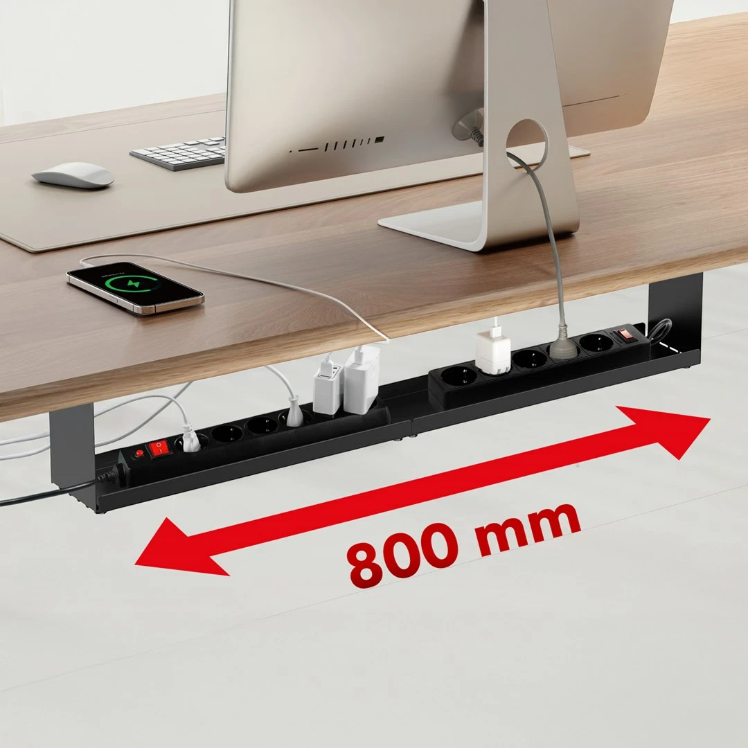 Organizues kabllosh nën-tavolinë Maclean MC-107 B, çelik, i zi